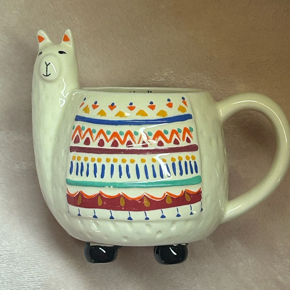 Ceramic Llama Mug BIG Handle Footed Coffee Tea 16oz Cute! USED